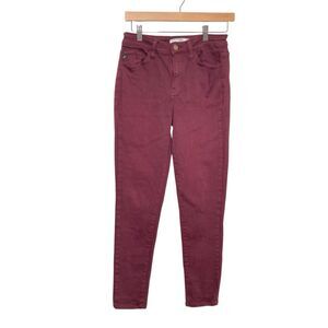 KanCan Jeans Women's 27 Burgundy Red Stretch Skinny Mid Rise KC9000BURG-SF